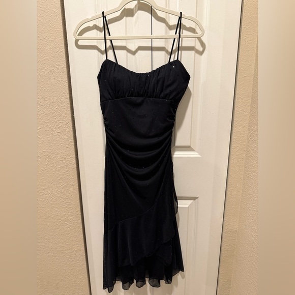 Ruby Rox Vintage Y2K Ruched Asymmetric Grunge Fairy PromMade in USA Midi Dress,M - Picture 11 of 12